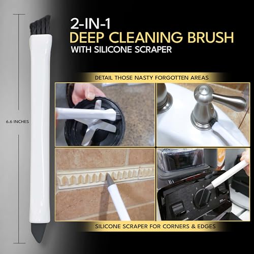 Grout Cleaning Brush Set (4 Pcs) Heavy Duty Hand Grout Scrub Brush & Detail Cleaning Brush Set for Baseboards,Floor, Corners, Shower, Bath Tub & Tiles - color: Combo