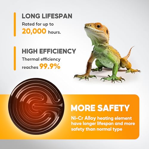 HealSmart 150W Reptile Heat Lamp Ceramic Heat Emitter, No Light Emitting Heat Bulbs, Suitable for Snake/Lizard/Spider, Plant Growth and Incubating Chicken, 2-Pack - size: 150W, style: 2 Pack