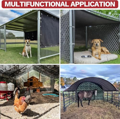 2' x 5' Green 90% Shade Cloth, Custom Size Shade Tarp for Dog Kennel Cover, Fence Privacy Screen, Greenhouse, Chicken Coop & Pet Playpen, Upgrade Grommets, Durable Mesh Fabric Tarp.