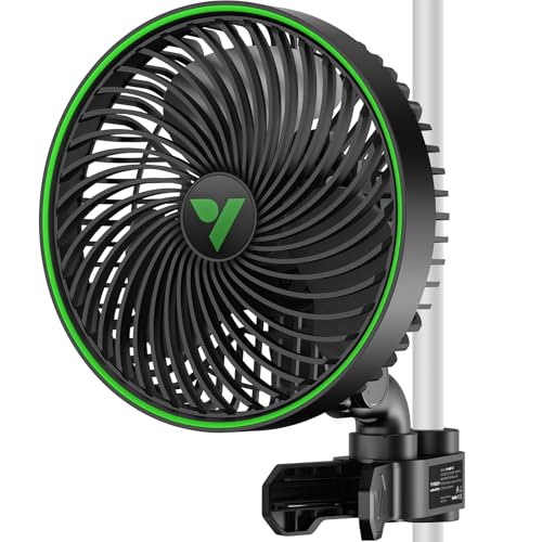 VIVOSUN AeroWave E6 Gen2 Grow Tent Oscillating Clip Fan, 6" Fan, 1-Pack | EC Motor, Smart Wifi Control, Local Timer, 10 Dynamic Wind Speeds, US Patented Clip, Weatherproof IP54 for Hydroponic Cooling - size: 1