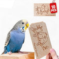Natural Balsa Wood Bird Chew Toys,10 Pack Soft Wooden Slices with Prints - size: Small