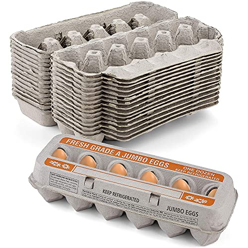 MT Products Natural Pulp Jumbo Egg Cartons 1 Dozen - Disposable Egg Storage Container (Pack of 15) - Made in the USA - size: Jumbo