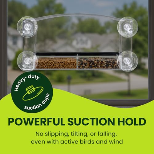 Acrylic Clear Window Bird Feeder with Strong Suction Cups, Removable Sliding Seed Tray, Weather-Resistant & Easy to Clean for Window Viewing, Dome - size: Style: Dome