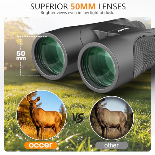 12x50 Binoculars for Adults Cruise Ship Travel Outdoor High Powerd Gift | Large 50mm Objective Lens, Easy Focus, Low Light Vision, Clear Image for Bird Watching Hunting Concert Stargazing