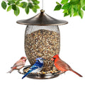 LBTING Wild Bird Feeder, Long Lantern-Shaped | Metal, Hanging Outdoors Outside Garden Yard Decoration - style: Round Long