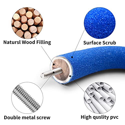 FrgKbTm U Shape Parrot Perch Stand Toy Bird Platform Sand Paw Grinding Clean Stick Exercise Conure Budgie Cockatiel Cage Accessories (Small-Blue)