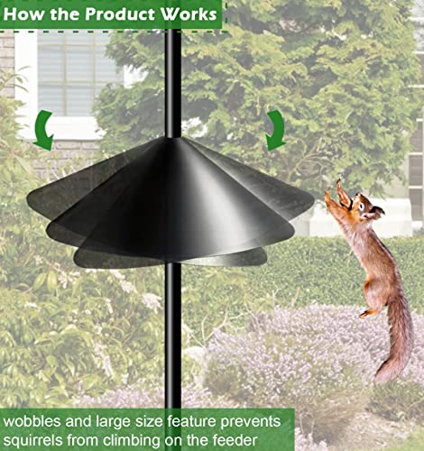 19 Inch PP Squirrel Proof Baffle for Protecting Outside Pole Bird Feeders and Bird Houses, Pole Mount Raccoon and Squirrel Guard Stopper for Shepherd Hooks - Black, 2 Pack | Raccoon and Squirrel Guard Stopper for Shepherd Hooks - style: Pole Mount 2pcs