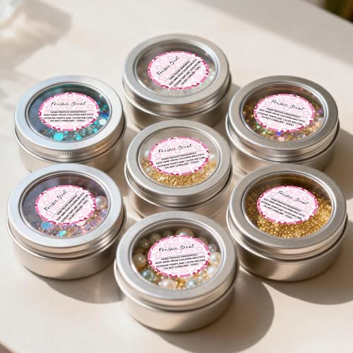 Freshiess Scent Care Instruction Stickers - 500 Count Car Freshie Warning Round Labels, Adhesive Roll Stickers with Line to Write Thermal Printed for Small Business (2 x 2 Inch, Pink Flower) - color: Freshiess Pink Flower