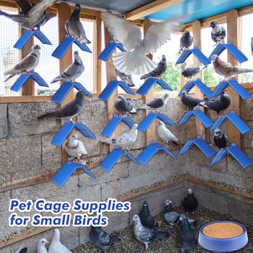 16pcs Pigeon Supplies Set 4pcs Pigeon Nest Bowl with 4pcs Coconut Palm Mat Nest Box Pads 8pcs Dove Rest Stand Pet Cage Supplies for Racing Pigeons Doves Quails Small Birds