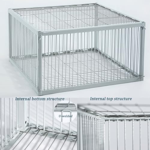 Chicken Trap with Escape-Proof Design, Birds Trap with One-Way Entry, Chicken, Duck, and Turkey Traps, Portable & Easy Assembly, Unharmful Made of High-Strength Iron with Anti-Rust Paint - size: 23.8"L x 23.8"W x 17.0"H