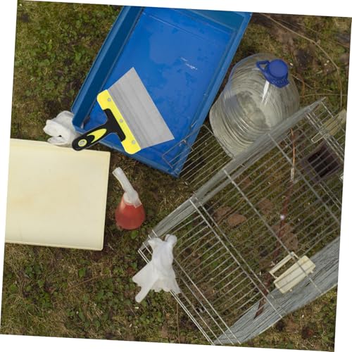 Toyvian Stainless Steel Bird Droppings Scraper for Poop Ergonomic Handle Cleaning Tool for Bird Cages and Nests