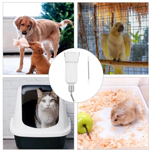Angoily Hanging Water Bottle 2.75Oz Automatic Pet Water Dispenser for Small Animals Rabbit Cat Bird Portable Feeder with Durable Hangers for Cage Travel