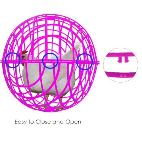 15.7" Ball-Shaped Movable Chicken Coop,Pigeon Rabbit Duck Safe Walking Net,Preventing Trampled by Horse,Predation by Eagles,Dog Bites.Pet Removable Prevent Harassment Safety Hutch - color: Rose