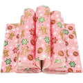 JarThenaAMCS 150Pcs Christmas Wax Paper Pink Gingerbread Man Snowflake Deli Paper Tissue Xmas Winter Sandwich Wrap Paper Oil-Proof Picnic Liners for Party Kitchen Supplies - color: Gingerbread Man