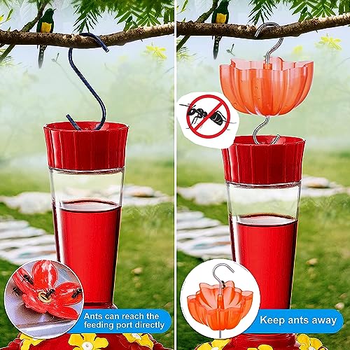 Ant Moat for Hummingbird and Oriole Feeders to Guard Against Ants Protecting the Sugar Nectar Water, Cleaning Brushes Included (Red 2 Pack)