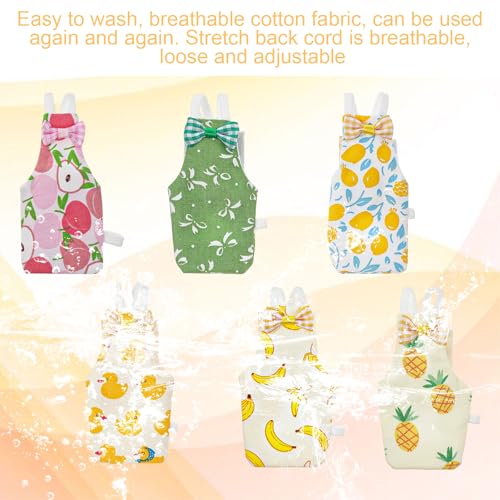 6Pcs Bird Diaper - Reusable Parrot Diapers with Waterproof Inner (Medium) | Washable Pet Bird Diapers for Budgie Lovebird Parakeet Canary