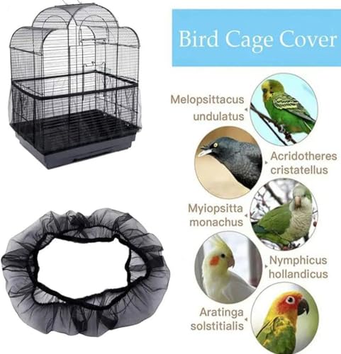 Bird Cage Cover,Universal Birdcage Seed Catcher Guard Net Cover, Nylon Pet Bird Cage, Airy Gauze Birdcage Accessories Mesh Net Bonsai Protection Accessories