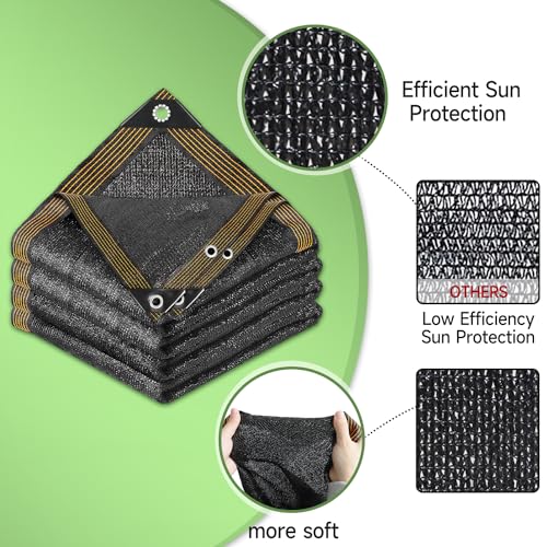 70% Shade Cloth 6.5ftx10ft Anti-Aging Sun Mesh UV Resistant Net, Sunblock Garden Tarp for Plant Cover, Greenhouse, Barn or Kennel, Flowers, Plants - size: 6.5ftx10ft
