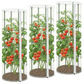 3PCS Garden Bird Netting for Tomato Cage with Zipper & Drawstring | 59"x 18" Round Tomato Trellis Garden Netting Insect Bird Barrier Protection Mesh Cage Cover for Tomato Planter Gardening Pots