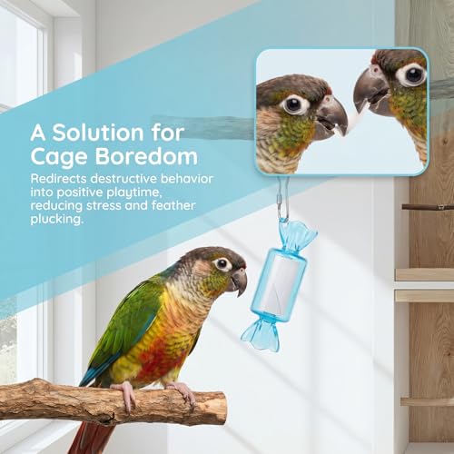Bird Shredding Toys for Parrots,Parrot Rolling Paper Play Toy with Hanging Chain with Tissue Refill Packs,Interactive Chewing Accessory for Parakeet Cockatiel & Medium Parrot Cage Use (Blue+3Tissues) - color: Blue+3Tissues