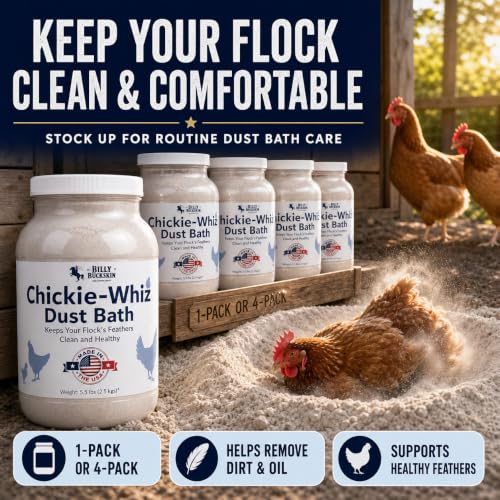 5.5lb Chickie-Whiz Chicken Dust Bath - Made in USA - All Natural Volcanic Ash Dust Bath for Chickens - Healthier Eggs & Feathers - Chicken Coop Accessories for Farms by Billy Buckskin Co. - size: 1 x 5.5 LB