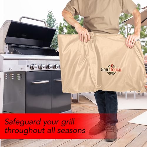 Heavy Duty BBQ Grill Cover for Outdoor Grill, 30 Inch Tan | Waterproof, Weather Resistant, UV & Fade Resistant, Heavy Duty Protection, Adjustable Straps, Outdoor Grill Cover, Secure Fit - color: Tan, size: 30''L x 26''W x 43''H