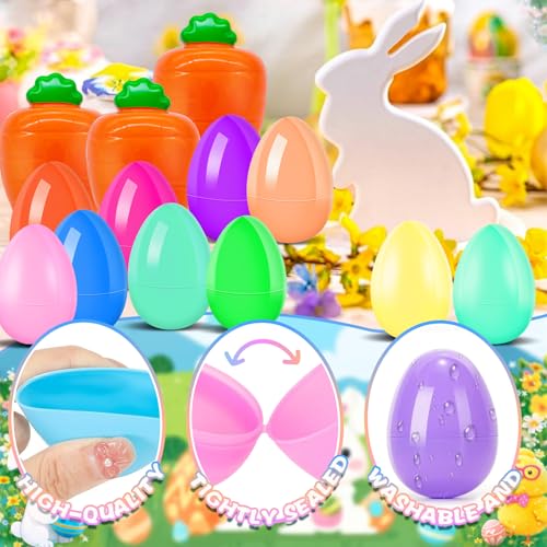 100 Pack Prefilled Easter Eggs with Toys Inside, Plastic Basket Stuffers Fillers Party Favors Supplies Hunt Games Save Time Gifts