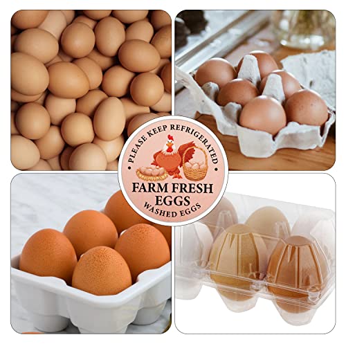 2 inch Farm Fresh Eggs Carton Labels, Colorful Round Farm Fresh Stickers Egg Carton Stickers, Farm Fresh Egg Labels Egg Packaging Stickers for Chicken Eggs Carton Labels (500pcs)