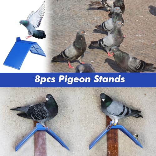 16pcs Pigeon Supplies Set 4pcs Pigeon Nest Bowl with 4pcs Coconut Palm Mat Nest Box Pads 8pcs Dove Rest Stand Pet Cage Supplies for Racing Pigeons Doves Quails Small Birds