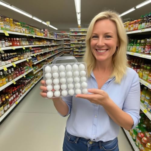 30 Pack Egg Cartons With Handle，Portable Egg Cartons Cheap Bulk. | Cheapest 30 Count Clear Egg Cartons,5*6 Plastic Egg Cartons,Suitable For Storing Egg in Markets, Supermarkets, Kitchens. - size: 30 Pack 5x6 Egg Cartons