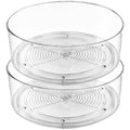 Lazy Susan Organizer, 2pcs 360 Degree Rotating Turntable Organizer | Refrigerator Lazy Susan, Round Plastic Clear Lazy Susan Turntable Food Storage Container for Kitchen, Fridge Organizer - size: 2 Pack