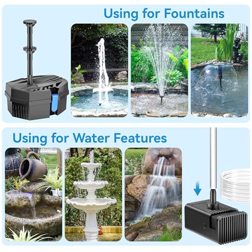 Solar Fountain Pump with Pond Filter Kit Built-in 3000mAh Battery Backup, 8W Solar Water Fountain Pump, Pond Filters for Outdoor Ponds Bird Baths DIY Water Feature - size: 8W Fountain with Pond Filter