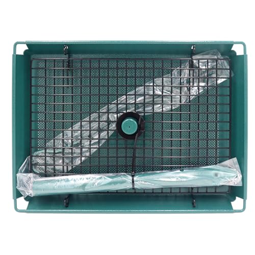Zenport Z203009 2-in-1 Platform Bird Feeder, Post Mount, Sturdy Metal Weatherproof Construction, Green