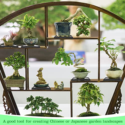 Pinkunn 6 Pcs Bonsai Humidity Tray for Indoors and Outdoor Rectangular Drip | 7.8 x 5.5 Inch,bonsai tray,bonsai pots for Bonsai Succulents Cactus, Plastic material, Catches Water, Stone Not Included - size: 7.8 x 5.5 Inch