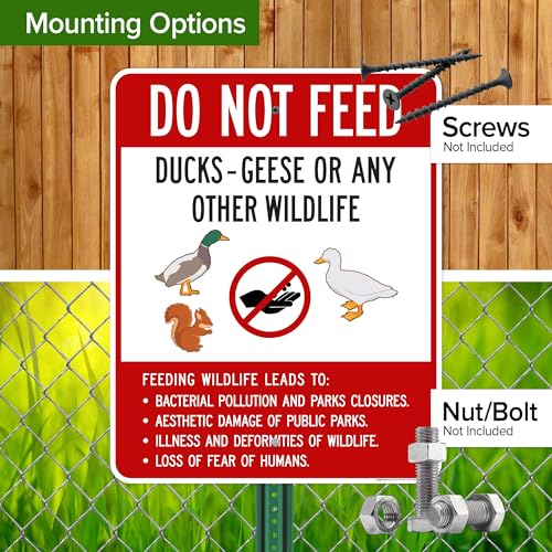 Do Not Feed Ducks Geese Or Any Other Wildlife Sign Sign, 24x30 Inches, Rust Free .063 Aluminum, Fade Resistant, Made in USA by My Sign Center - size: 24x30 Aluminum