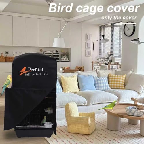 Bird Cage Cover Black Blackout Birdcage Cover (18.1x14.1x36 inch) | Durable Breathable Washable Material, Create Quiet Environmente - size: 18.1Lx14.1Wx36H