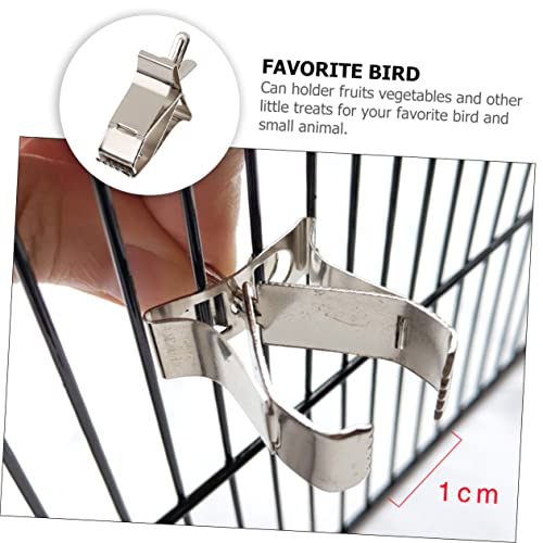 TOYANDONA 4Pcs Multi Function Bird Fruit Clips Portable Vegetable Clips for Bird Cages Convenient Food Holder with Practical Cage Bar Fixing Design Reduces Waste and Pollution