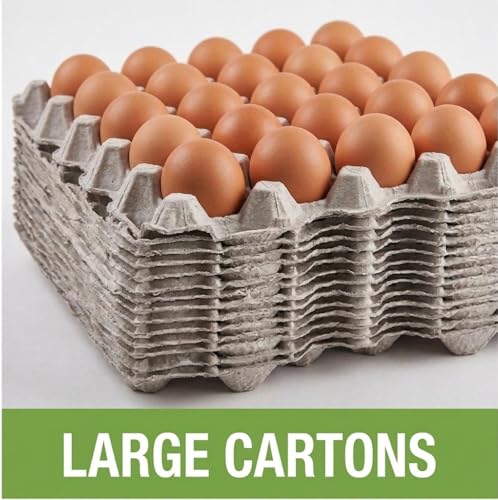 Egg Flat Cartons 30 Count, Pulp Fiber Egg Flats Bulk, Stackable Egg Trays for Farm Storage, Shipping & Packaging, Biodegradable & Recyclable Egg Carton Trays (Pack of 15)