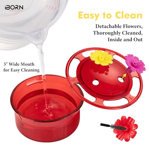 Window Hummingbird Feeder with Strong Suction Cup, BPA-Free 3.4OZ, Red 3 PK | Bee-Proof, 3 Feeding Ports, Twist-Off Lid, Easy Cleaning, Height-Adjustable, Durable for Outdoor - style: Window Hummingbird Feeder 3.4oz,3 Set