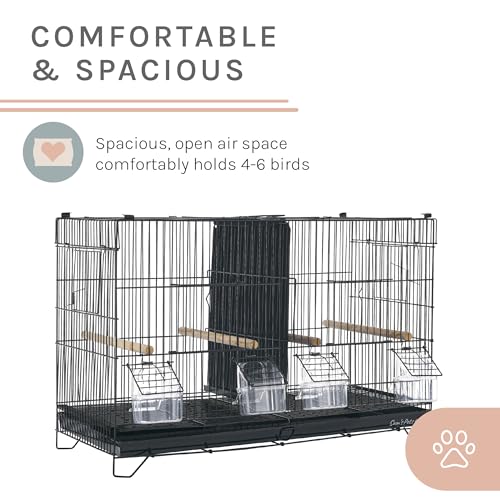 Sam's Pets Willow 24" Bird Cage, Black - Premium Iron, Spacious, Easy-to-Clean, 4-6 Birds, Ideal for Cockatiels, Parrots, Budgies - color: Black