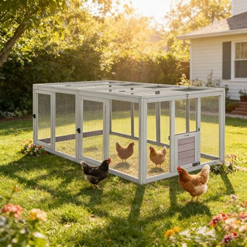 Aivituvin Chicken Coop Run Extension Rabbit Enclosure Outdoor Duck Hen Playpen - size: 79.0"L x 37.8"W x 20.7"H
