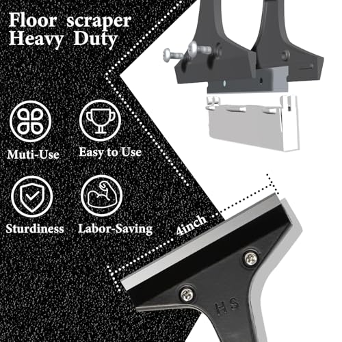 Floor Scraper Long Handle, Heavy duty floor scraper tool 16-47" made of stainless steel stronger with 5PCS extra 4Inch razor blade scraper tool is oil stains rust removal wallpaper cleaning tools. - size: 47 inch