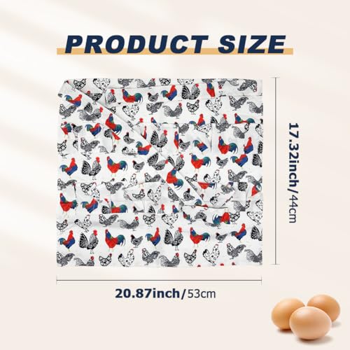 Egg Apron, Egg Collecting Apron with 12 Pockets for Fresh Eggs - Gathering Eggs from Chickens, Ducks, and Geese - color: White