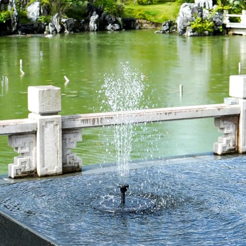 2.5W Solar Bird Bath Fountain Pump, Solar Fountains, Solar Powered Water Fountain with 6 Nozzles and Fixer for Bird Bath, Outdoors, Fish Tank, Pond, Pool and Garden - color: Black-2.5w