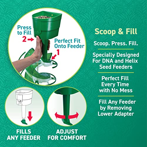 Cascade® Seed Scoop with Press-Button to Release Seed Through Spout; Durable Construction