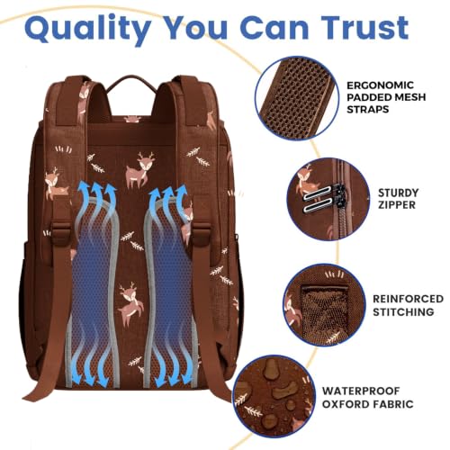 Baby Diaper Bag Backpack - Large Bag for Boys & Girls, Waterproof Diaper Backpack - Travel Diaper Bags w/Changing Pad, Baby Registry Search & Shower Gifts - Essentials Must Haves Newborn Stuff - color: J. Woodland Deer, style: Classic