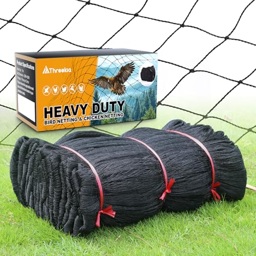Heavy Knotted Poultry Netting for Chicken Run, 2" Mesh, 50x50 ft HDPE Chicken Coop Netting Cover, Hawk Netting for Chickens, Guards Poultry, Pets & Birds Against Raccoons & Predators - style: 50' x 50' - 2"