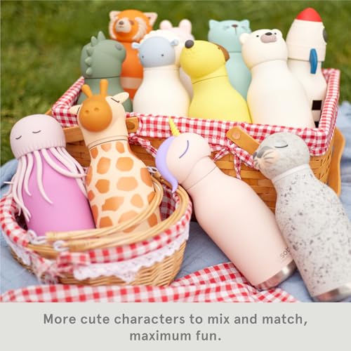 asobu Bestie Water Bottle, Cute Collectible Character, Leak Proof, BPA Free | 16 oz, Stays Cold 24 Hours, Double Wall Vacuum Insulation, Food Grade Stainless Steel, Spill Resistant, Great Gift Idea - color: Seal White