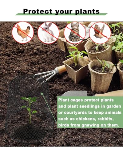 12 Pcs Chicken Wire Cloche Plant Covers, 9 Inch Metal Plant Protectors | Heavy-duty garden netting helps protect plants from rabbits, squirrels, birds and other small animals