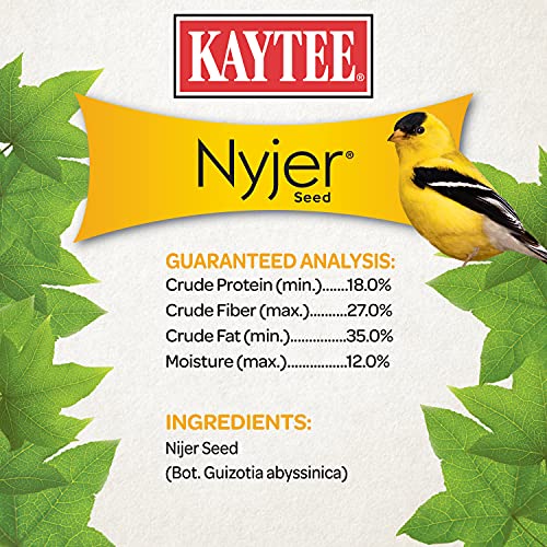 Kaytee Nyjer Seed for Finches & Other Wild Birds, 5 Pounds | Less mess. Finch bird seed for small songbirds. No hulls, 100% edible, bird seed for outside feeders - size: 3 Pound (Pack of 1), style: 3 Pound Bag